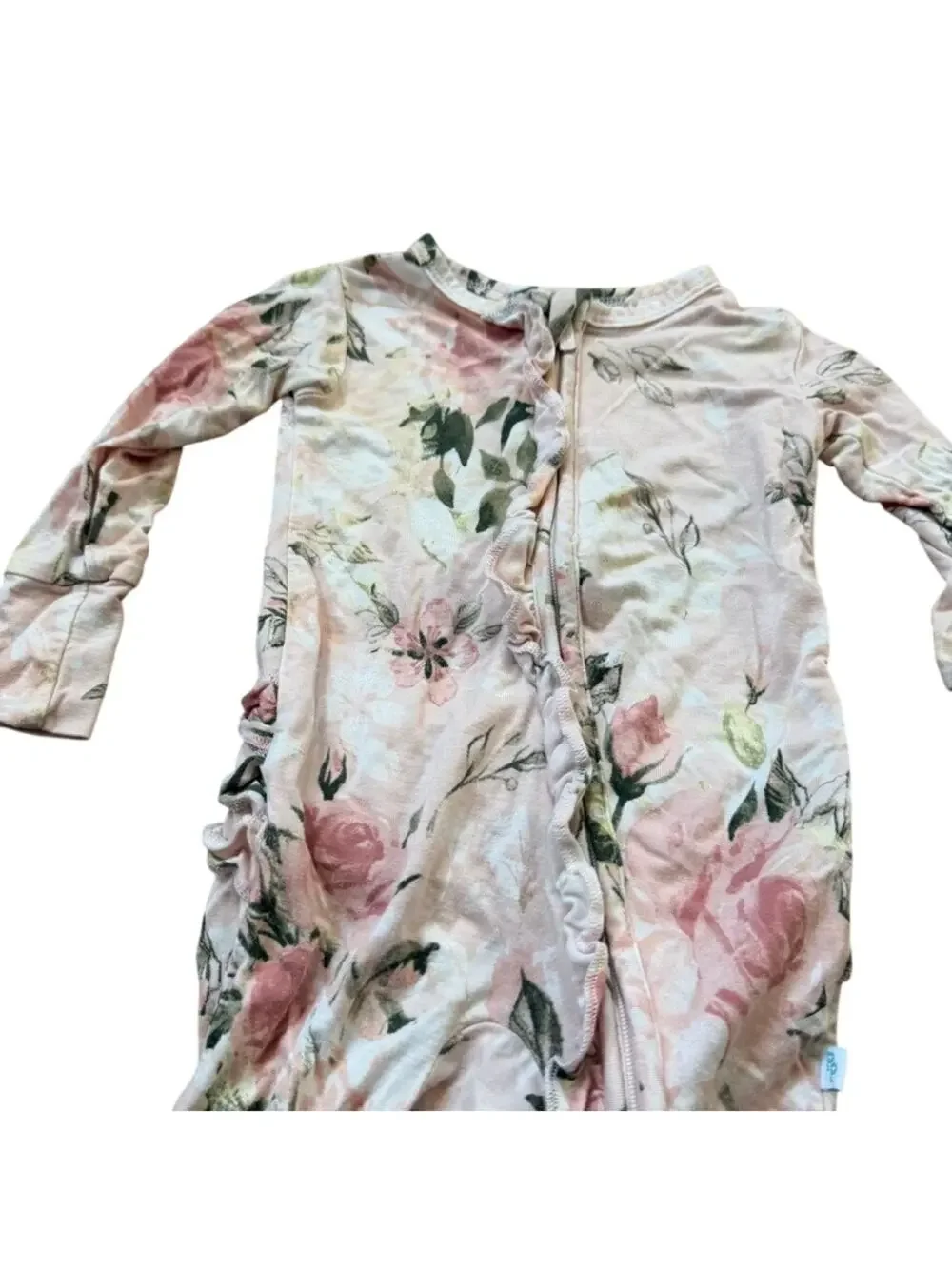 Posh Peanut Size 3-6 Month Bamboo Baby One Piece Ruffle Floral